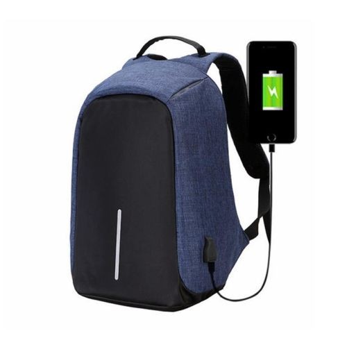 Fashion Blue AntiTheft Backpack Bag X USB Charging Port